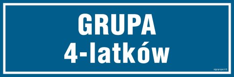 Znak PA188 Grupa 4 latków, 600x200 mm, PN - Płyta 1 mm