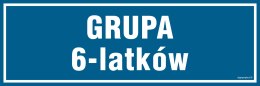 Znak PA190 Grupa 6 latków, 150x50 mm, PN - Płyta 1 mm