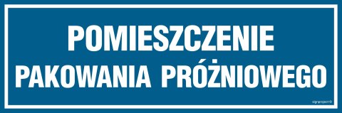 Znak PA232 Pomieszczenie pakowania próżniowego, 150x50 mm, PN - Płyta 1 mm