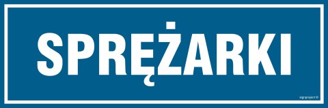 Znak PA235 Sprężarki, 150x50 mm, PN - Płyta 1 mm