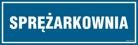 Znak PA236 Sprężarkownia, 300x100 mm, FN - Folia samoprzylepna