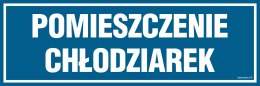 Znak PA271 Pomieszczenie chłodziarek, 300x100 mm, FN - Folia samoprzylepna