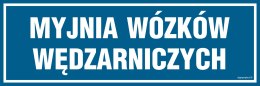 Znak PA285 Myjnia wózków wędzarniczych, 300x100 mm, FN - Folia samoprzylepna