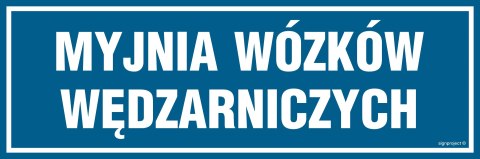 Znak PA285 Myjnia wózków wędzarniczych, 600x200 mm, PN - Płyta 1 mm