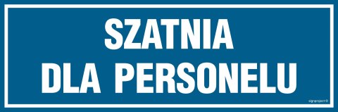 Znak PA301 Szatnia dla personelu, 300x100 mm, PN - Płyta 1 mm