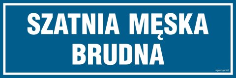 Znak PA304 Szatnia męska brudna, 150x50 mm, PN - Płyta 1 mm