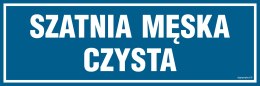 Znak PA305 Szatnia męska czysta, 300x100 mm, FN - Folia samoprzylepna