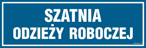 Znak PA307 Szatnia odzieży roboczej, 150x50 mm, FN - Folia samoprzylepna