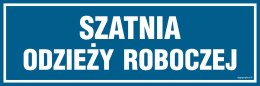 Znak PA307 Szatnia odzieży roboczej, 300x100 mm, FN - Folia samoprzylepna