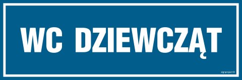 Znak PA318 WC dziewcząt, 150x50 mm, PN - Płyta 1 mm