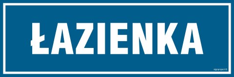 Znak PA323 Łazienka, 300x100 mm, PN - Płyta 1 mm