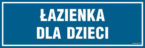 Znak PA324 Łazienka dla dzieci, 150x50 mm, PN - Płyta 1 mm