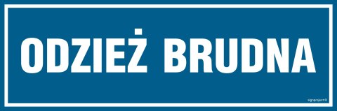 Znak PA327 Odzież brudna, 150x50 mm, PN - Płyta 1 mm