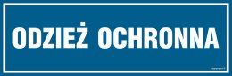 Znak PA329 Odzież ochronna, 150x50 mm, PN - Płyta 1 mm