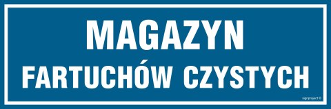 Znak PA346 Magazyn fartuchów czystych, 600x200 mm, PN - Płyta 1 mm