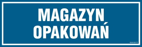 Znak PA355 Magazyn opakowań, 300x100 mm, FN - Folia samoprzylepna