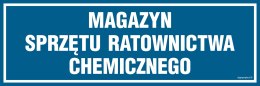 Znak PA367 Magazyn sprzętu ratownictwa chemicznego, 600x200 mm, PN - Płyta 1 mm