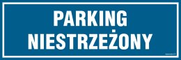 Znak PA391 Parking niestrzeżony, 150x50 mm, FN - Folia samoprzylepna