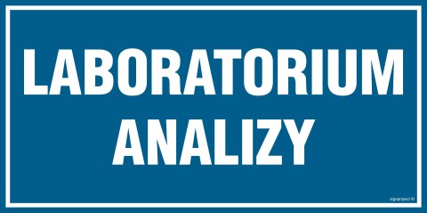 Znak PA519 Laboratorium analizy, 200x100 mm, PN - Płyta 1 mm