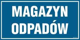 Znak PA521 Magazyn odpadów, 300x150 mm, FN - Folia samoprzylepna