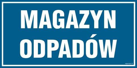 Znak PA521 Magazyn odpadów, 400x200 mm, FN - Folia samoprzylepna