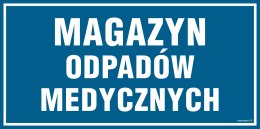 Znak PA522 Magazyn odpadów medycznych - opakowanie 10 sztuk, 100x50 mm, PN - Płyta 1 mm