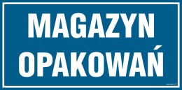 Znak PA523 Magazyn opakowań, 300x150 mm, FN - Folia samoprzylepna