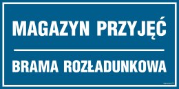 Znak PA526 Magazyn przyjęć, 300x150 mm, FN - Folia samoprzylepna