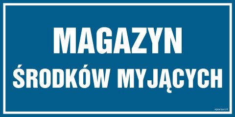 Znak PA527 Magazyn Środków myjących, 200x100 mm, PN - Płyta 1 mm