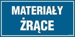 Znak PA529 Materiały żrące, 300x150 mm, PN - Płyta 1 mm