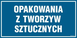 Znak PA539 Opakowania z tworzyw sztucznych, 200x100 mm, PN - Płyta 1 mm