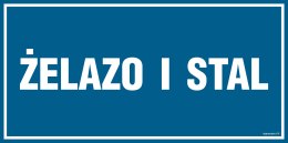 Znak PA557 Żelazo i stal - opakowanie 10 sztuk, 100x50 mm, PN - Płyta 1 mm