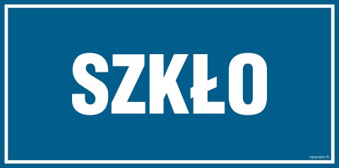 Znak PA561 Szkło, 400x200 mm, FN - Folia samoprzylepna