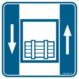 Znak RA045 Dźwig towarowy, 300x300 mm, PN - Płyta 1 mm
