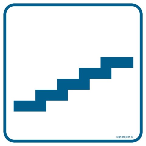 Znak RA049 Schody na dół, 100x100 mm, FN - Folia samoprzylepna