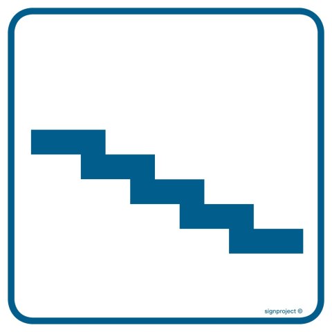 Znak RA050 Schody do góry, 100x100 mm, PN - Płyta 1 mm
