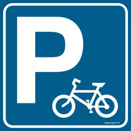 Znak RA124 Parking dla rowerów, 100x100 mm, PN - Płyta 1 mm