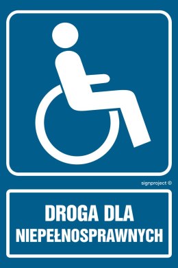 Znak RB027 Droga dla niepełnosprawnych, 350x525 mm, FN - Folia samoprzylepna