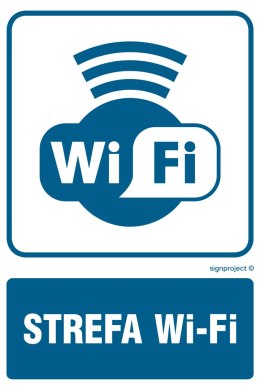 Znak RB034 Strefa Wi-Fi, 350x525 mm, PN - Płyta 1 mm