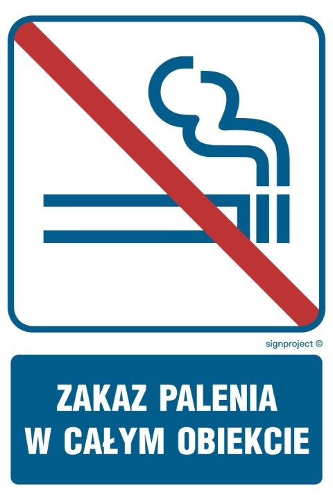 Znak RB504 Zakaz palenia w całym obiekcie, 150x225 mm, FN - Folia samoprzylepna