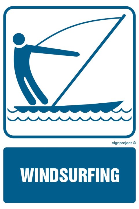 Znak RD005 Windsurfing, 100x150 mm, FN - Folia samoprzylepna