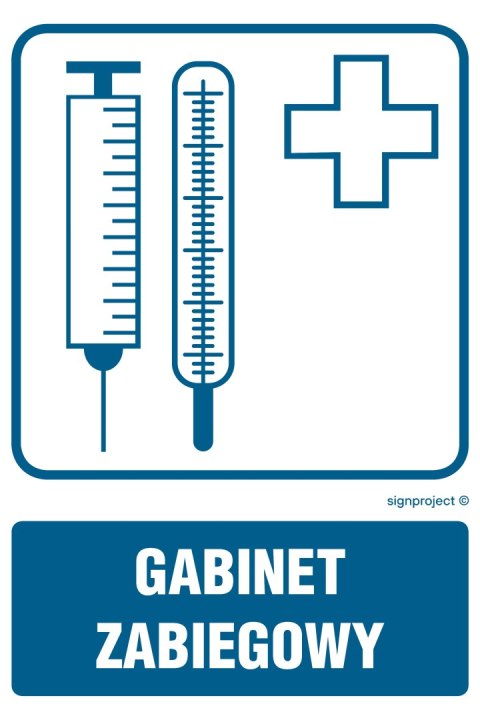 Znak RF002 Gabinet zabiegowy, 150x225 mm, PN - Płyta 1 mm