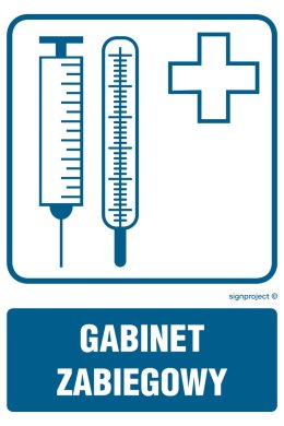 Znak RF002 Gabinet zabiegowy, 200x300 mm, PN - Płyta 1 mm