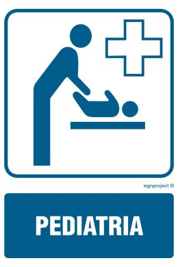 Znak RF008 Pediatria, 250x375 mm, PN - Płyta 1 mm