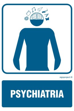 Znak RF015 Psychiatria, 200x300 mm, FN - Folia samoprzylepna