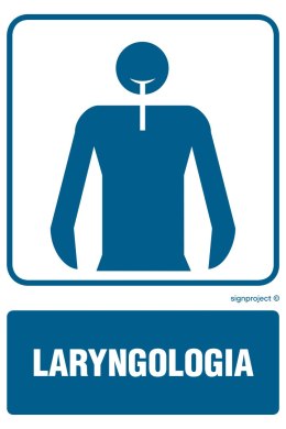 Znak RF017 Laryngologia, 100x150 mm, PN - Płyta 1 mm