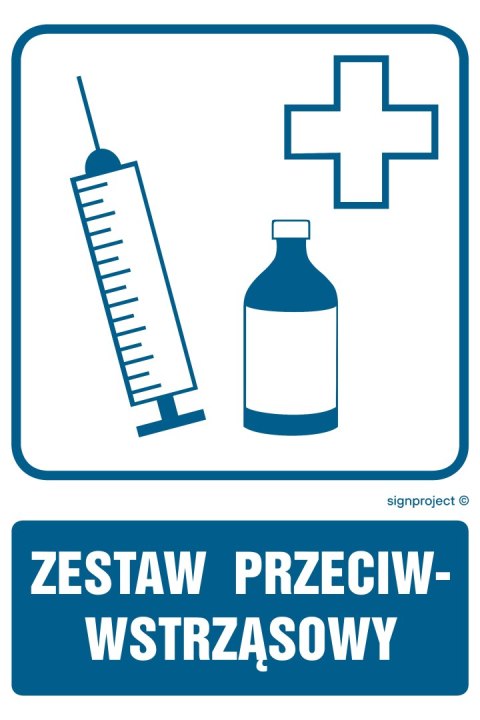 Znak RF022 Zastaw przeciwwstrząsowy, 100x150 mm, PN - Płyta 1 mm