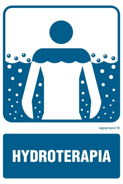 Znak RF024 Hydroterapia, 100x150 mm, FN - Folia samoprzylepna