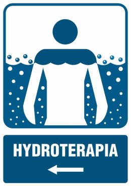 Znak RF027 Hydroterapia /kierunek w lewo/, 100x150 mm, PN - Płyta 1 mm