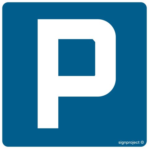 Znak SA017 Parking, 300x300 mm, PO - Płyta 1 mm odblaskowa